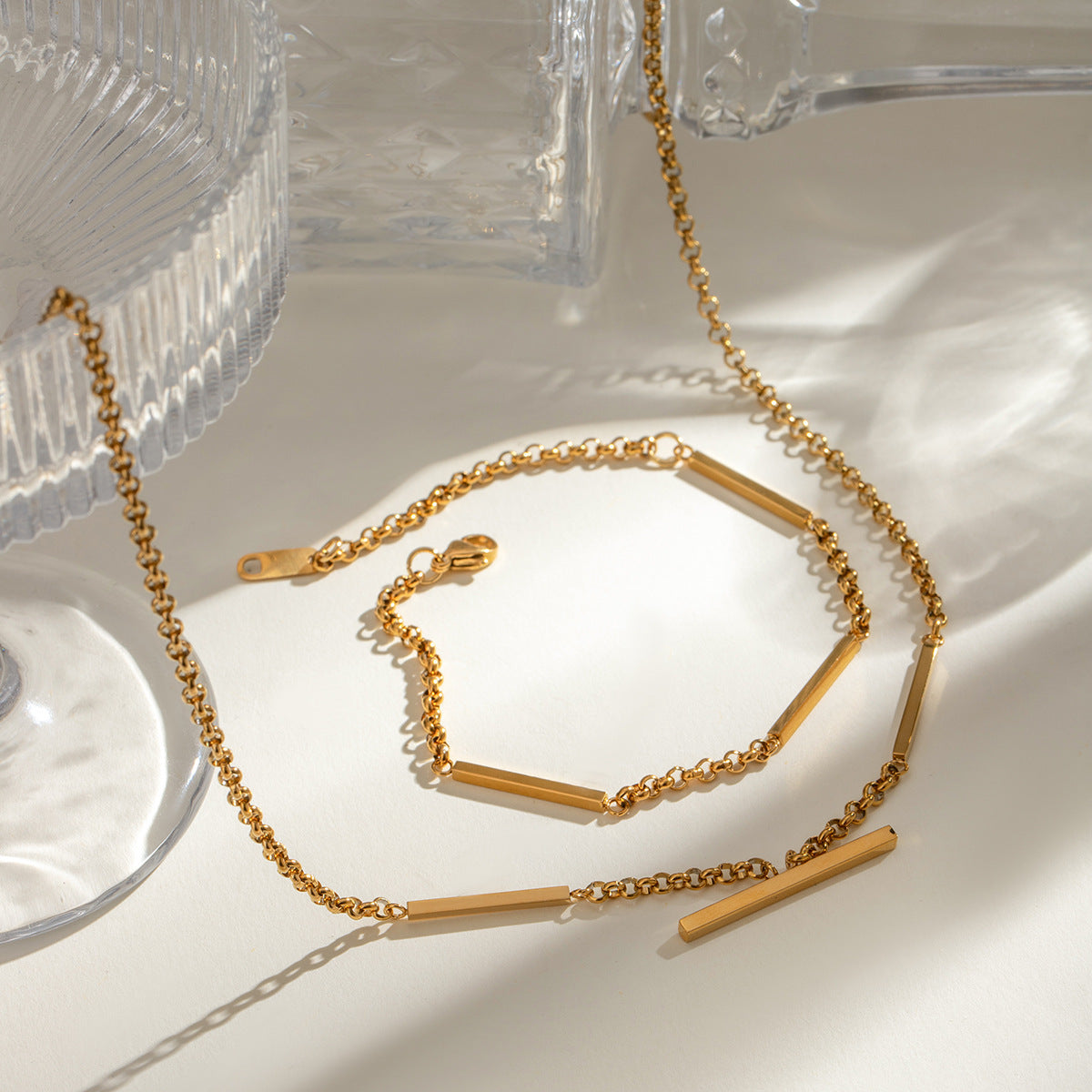 Golden Link Bar Bracelet
