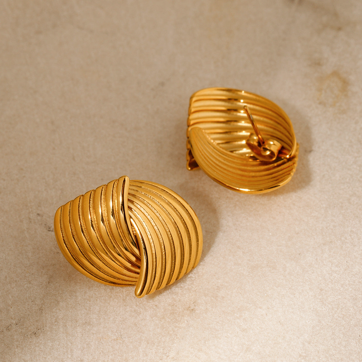 Golden Wave Hoops