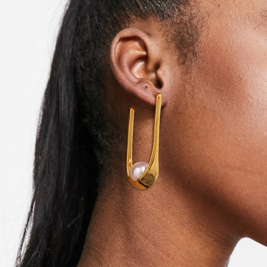 Luxe Pearl Loop Earrings